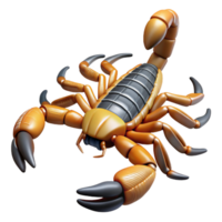 pristine romantic traditional A scorpion, top view, NO BACKGROUND with Transparent Background. crisp png