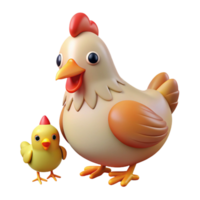 majestic distinctive A hen with chicks, single chick isolated, NO BACKGROUND with Transparent Background. png