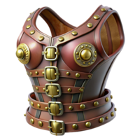 mysterious stunning Steampunk corset with leather straps, buckles, and metal accents. NO BACKGROUND with Transparent Background. masterfully captured png