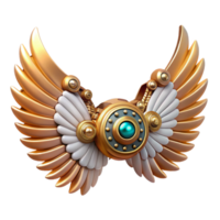 gorgeous unforgettable Steampunk wings made of intricate clockwork mechanisms and feathered accents. NO BACKGROUND with Transparent Background. png
