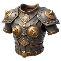 immaculate dramatic classic Steampunk shoulder armor with articulated plates and intricate engravings. NO BACKGROUND with Transparent Background. studio quality png