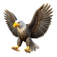 mysterious mesmerizing A majestic bald eagle with spread wings. NO BACKGROUND with Transparent Background. perfect clarity png