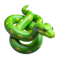 magnificent creative A slithering green tree python. NO BACKGROUND with Transparent Background. high resolution png