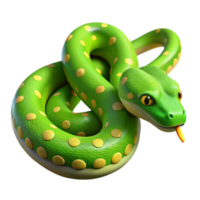 reflective magnificent A slithering green tree python. NO BACKGROUND with Transparent Background. top-tier png