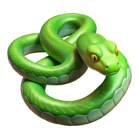 serene harmonious baroque A slithering green tree python. NO BACKGROUND with Transparent Background. crisp png