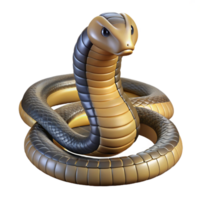 stunning energetic victorian A coiled king cobra. NO BACKGROUND with Transparent Background. high resolution png