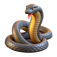 glorious exceptional A coiled king cobra. NO BACKGROUND with Transparent Background. png