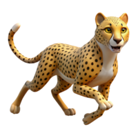hypnotic passionate minimalist A cheetah running. NO BACKGROUND with Transparent Background. 8K png