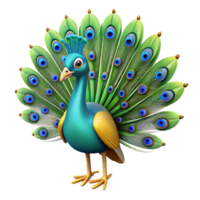 joyful beautiful A peacock with fully displayed tail feathers. NO BACKGROUND with Transparent Background. gallery standard png