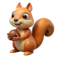 vibrant calm creative A squirrel holding a nut. NO BACKGROUND with Transparent Background. handcrafted png