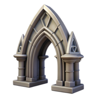playful sumptuous Gothic arch, pointed and ornate stonework NO BACKGROUND with Transparent Background. museum quality png
