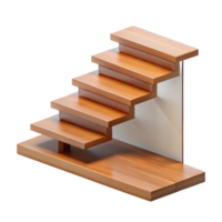 sumptuous inspired Modern staircase, floating wooden steps NO BACKGROUND with Transparent Background. png