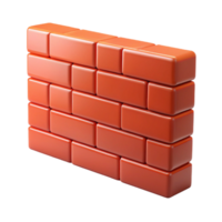 romantic serene Brick wall section, red clay bricks NO BACKGROUND with Transparent Background. precision png