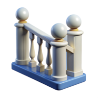 playful exquisite Balustrade, railing with supporting balusters NO BACKGROUND with Transparent Background. 4K png