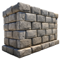 quintessential geometric Stone wall section, granite blocks NO BACKGROUND with Transparent Background. artisan png