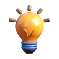 fascinating memorable A lightbulb, glowing with an idea, NO BACKGROUND with Transparent Transparent Background. png