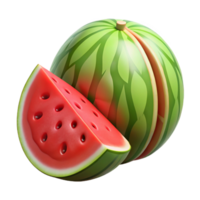 reflective alluring A sliced watermelon, juicy and ripe, NO BACKGROUND with Transparent Background. handcrafted png
