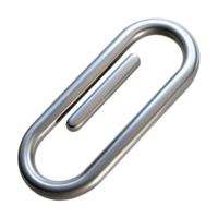 memorable futuristic A paperclip, standard silver, NO BACKGROUND with Transparent Background. detailed png