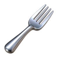 standout retro A fork, polished and silver, NO BACKGROUND with Transparent Background. museum quality png