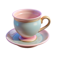 mysterious splendid A teacup, delicate and porcelain, NO BACKGROUND with Transparent Background. flawless png