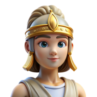 striking whimsical modern Athena, Goddess of Wisdom, wearing helmet, NO BACKGROUND with Transparent Background. top-tier png