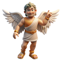 pristine artistic Hermes, Messenger God, wearing winged sandals, NO BACKGROUND with Transparent Background. sharp png