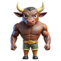 mesmerizing nostalgic artistic Minotaur, half-bull, half-man, NO BACKGROUND with Transparent Background. high resolution png
