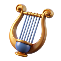 radiant artistic Lyre of Apollo, NO BACKGROUND with Transparent Background. luxury png