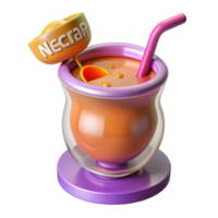 serene whimsical surreal Nectar, drink of the gods, NO BACKGROUND with Transparent Background. refined png