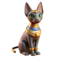 intense mesmerizing Bastet, Egyptian cat goddess, NO BACKGROUND with Transparent Background. original png