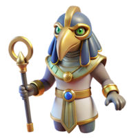 passionate impressive Thoth, Egyptian god of writing, ibis-headed, NO BACKGROUND with Transparent Background. sharp png