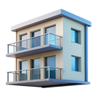 quintessence élégant moderne appartement bâtiment balcon balustrade, non Contexte avec transparent Contexte. Galerie la norme png