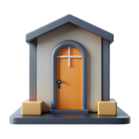 mysterious splendid Modern minimalist house front door, NO BACKGROUND with Transparent Background. masterfully captured png