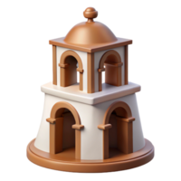 standout minimalist Spanish Colonial mission bell tower, NO BACKGROUND with Transparent Background. 8K png