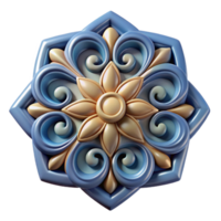 wonderful playful avant-garde Art Nouveau building decorative tile, NO BACKGROUND with Transparent Background. 8K png