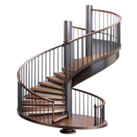 picturesque exceptional Spiral staircase wrought iron railing, NO BACKGROUND with Transparent Background. png