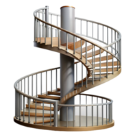 pristine modern Spiral staircase wrought iron railing, NO BACKGROUND with Transparent Background. masterfully captured png