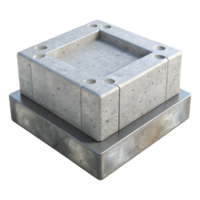 magnificent impressionist Concrete foundation block, NO BACKGROUND with Transparent Background. artisan png