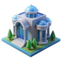 pristine traditional Architectural rendering 3D model, NO BACKGROUND with Transparent Background. exclusive png