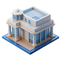 intense impressive Architectural rendering 3D model, NO BACKGROUND with Transparent Background. ultra HD png