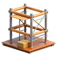 nostalgic picturesque Scaffolding frame and planks, NO BACKGROUND with Transparent Background. precision png