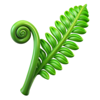 mesmerizing dramatic tropical Green fern frond, unfurling NO BACKGROUND with Transparent Background. gallery standard png