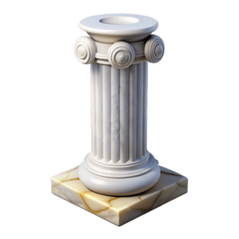 makellos geometrisch Spalte, ionisch, Marmor, Nein Hintergrund mit transparent Hintergrund. Scharf png