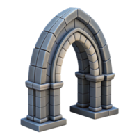 unforgettable mid-century Stone archway, gothic, NO BACKGROUND with Transparent Background. refined png