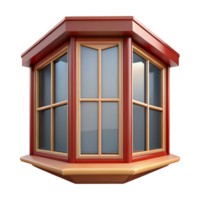 sought-after abstract Bay window, three-sided, NO BACKGROUND with Transparent Background. crisp png