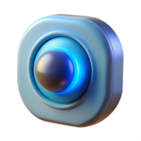 reflective picturesque Doorbell button, illuminated, NO BACKGROUND with Transparent Background. authentic png