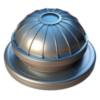 hypnotic retro Roof vent, metal, circular, NO BACKGROUND with Transparent Background. 8K png