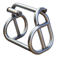 wonderful futuristic Bicycle rack, metal loop, NO BACKGROUND with Transparent Background. fine detail png