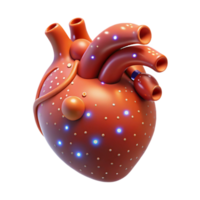 standout creative A stylized, human heart made of glowing particles. NO BACKGROUND with Transparent Background. impeccable png