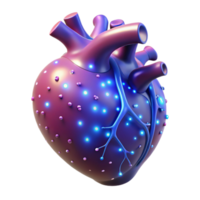 mysterious vibrant A stylized, human heart made of glowing particles. NO BACKGROUND with Transparent Background. sharp png